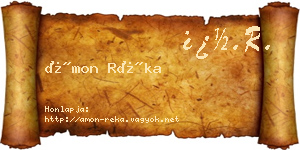 Ámon Réka névjegykártya